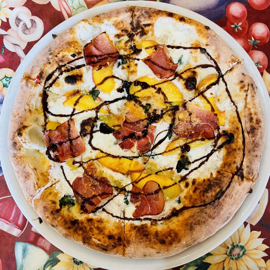 Photo of Special Pizza of the Day with Peaches, and a Balsamic Glaze
